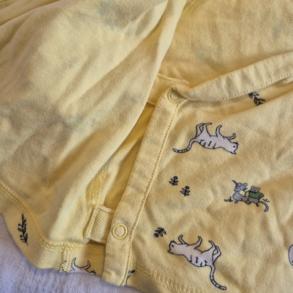 Hanna Andersson girls size 50 or 0-3 months kimono jacket cat & mouse VGUC - Picture 4 of 6